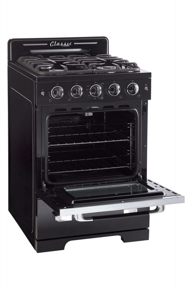 Unique® Appliances Classic Retro 24" Midnight Black Freestanding Natural Gas Range-3