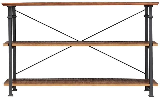 Mazin Furniture Factory Brown Sofa Table/ TV Stand with Black Metal Frame 