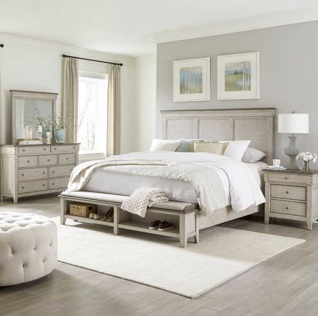 Liberty Furniture Ivy Hollow 4-Piece Dusty Taupe/Weathered Linen Queen Storage Bedroom Set-1