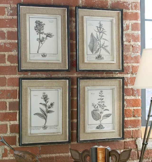Uttermost® 4-Piece Casual Gray Study Framed Prints Set-1