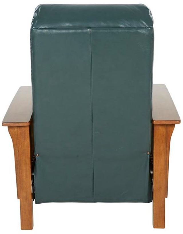 BarcaLounger® Mission Brown/Highland Emerald Leather Manual Recliner-3