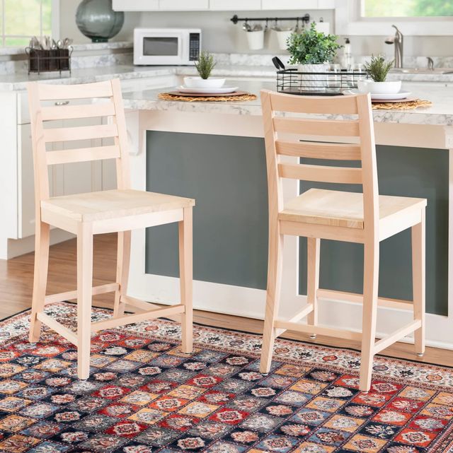 Linon Felicia 2-Piece Unfinished Counter Stool-1