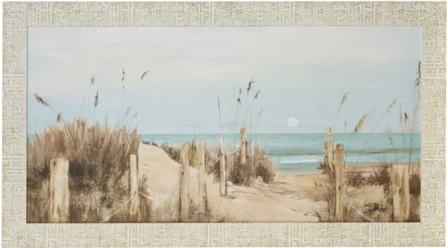 Stylecraft White Moon Over the Blue Ocean Wall Art-0