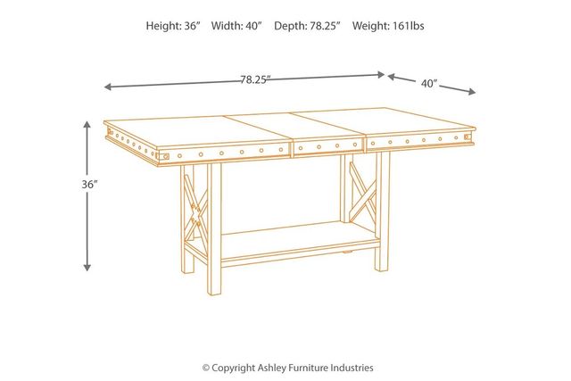 Signature Design by Ashley® Collenburg Dark Brown Counter Height Dining Table-4