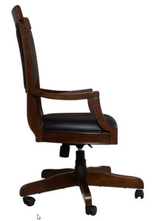 Liberty Furniture Brayton Manor Black/Cognac Junior Executive Desk Chair-3