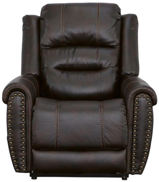 Flexsteel® Oscar Molasses Power Lift Recliner with Right-Hand Control and Power Headrest-3