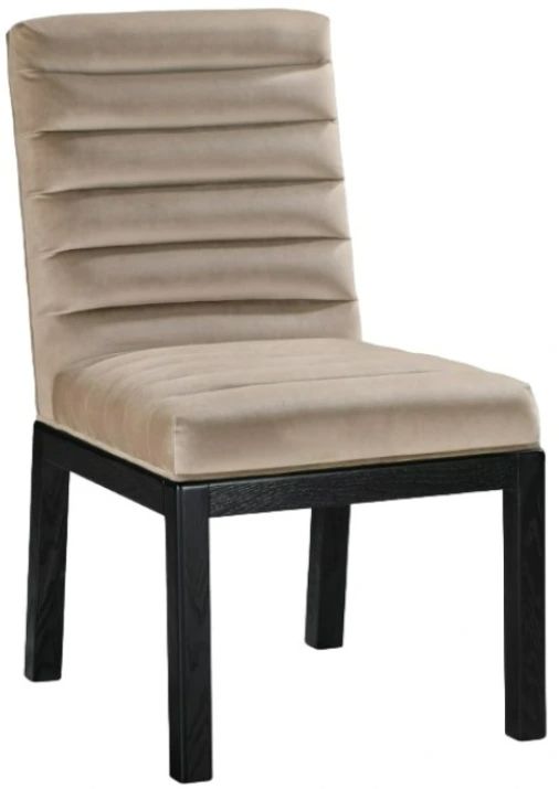 Meridian Furniture Evelyn Taupe/Black Velvet Upholstered Side Chair-0