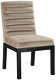 Meridian Furniture Evelyn Taupe/Black Velvet Upholstered Side Chair-0