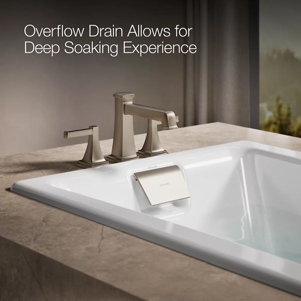KOHLER® Tea-For-Two® White 60" x 32" Heated BubbleMassage™ Air Bath-4