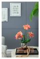 A & B Home Orange/White Real Touch Phalaenopsis Orchid Plant with Ceramic-3