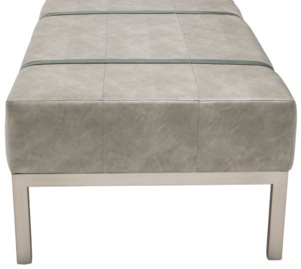 Michael Amini® Menlo Station™ Brushed Silver/Gray Cocktail Ottoman-2