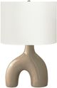 Monarch Specialties Inc. Brown Ceramic Table Lamp with Ivory Shade-0