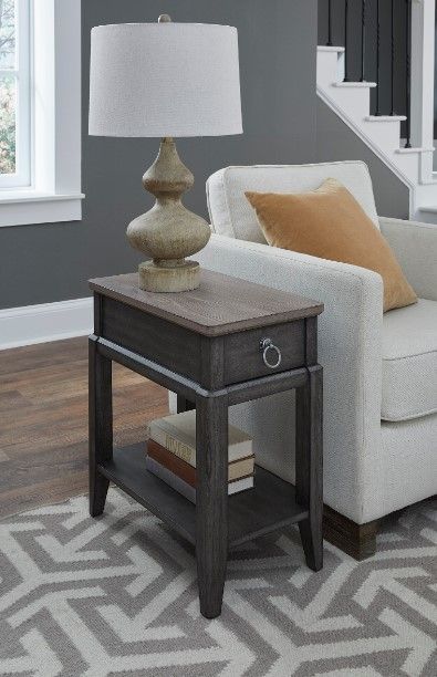 Null Furniture Lake Lure Gray Fog Chairside End Table-1