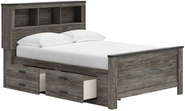 Signature Design by Ashley® Frandern Gray Full Bookcase Panel Bed with Storage-1