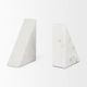 Mercana Alec White Marble Pyramid Bookends -0