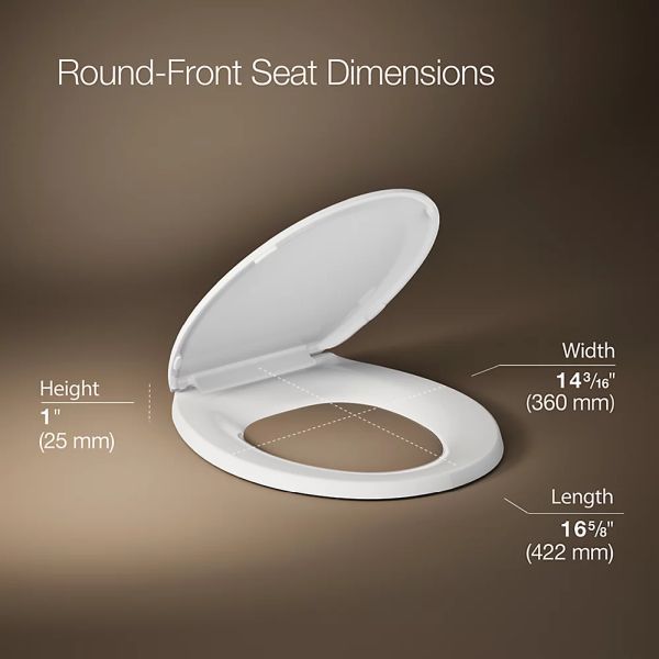 KOHLER® Lustra™ White Quick-Release™ Round-Front Toilet Seat-4