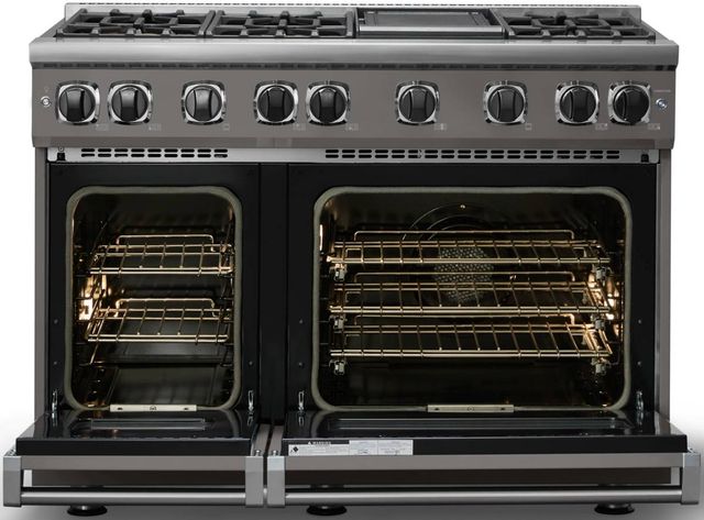 Viking® 7 Series 48" Damascus Gray Pro Style Natural Gas Range with 12" Reversible Griddle-1