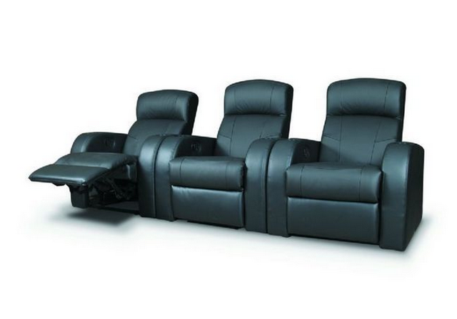 Coaster® Cyrus Black Home Theater Upholstered Recliner-1