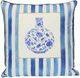 Stylecraft Tamara Day Blue/Gold/White Stripe Designer Throw Pillow-0