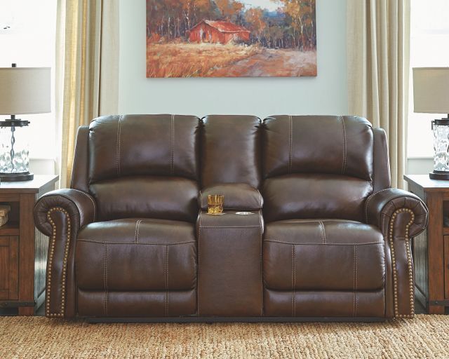 Signature Design by Ashley® Buncrana Chocolate Power Reclining Loveseat-6