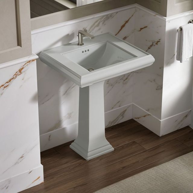 Kohler Memoirs® Classic Ice Grey 27.25" Rectangular Pedestal Bathroom Sink-2