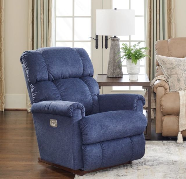 La-Z-Boy® Pinnacle Navy Power Rocking Recliner with Headrest and Lumbar-3