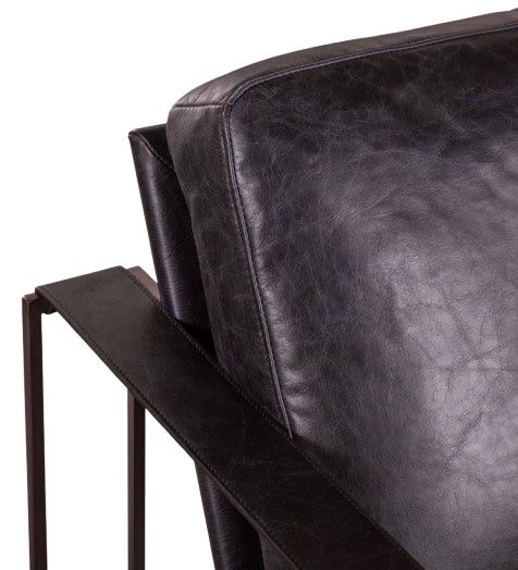 Home Trends & Design Grosvenor Bogart Modern Ebony Black Accent Chair-2