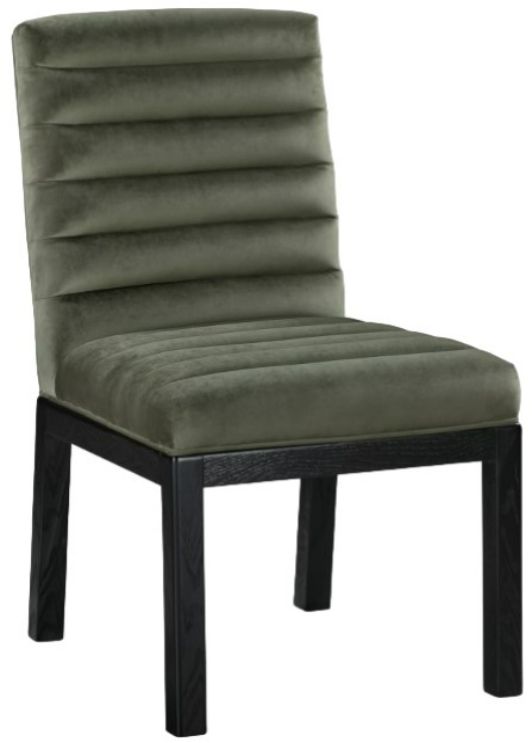 Meridian Furniture Evelyn Green/Black Velvet Upholstered Side Chair-0