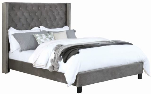 Furniture of America® Ryleigh Gray Eastern King Panel Bed-0