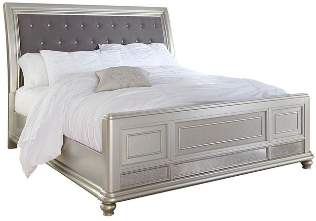 Signature Design by Ashley® Coralayne 3-Piece Gray Queen Upholstered Sleigh Bed Set-1