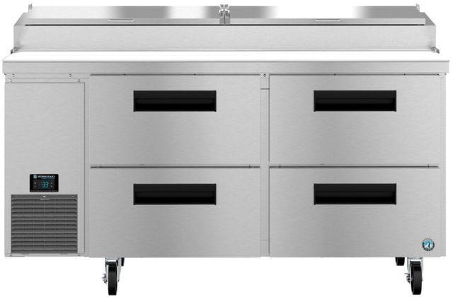 Hoshizaki 67" 19.29 Cu. Ft. Stainless Steel Two Section Pizza Prep Table Refrigerator with Improved Airflow-0
