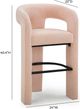 TOV Furniture Malone Blush Chenille Bar Stool-2