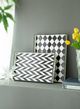 A & B Home Quinn 2-Piece Black/White Rectangular Tray Set-2