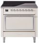 Ilve® Nostalgie II Noblesse 36'' Antique White Pro Style Induction Range with Chrome Trim-0