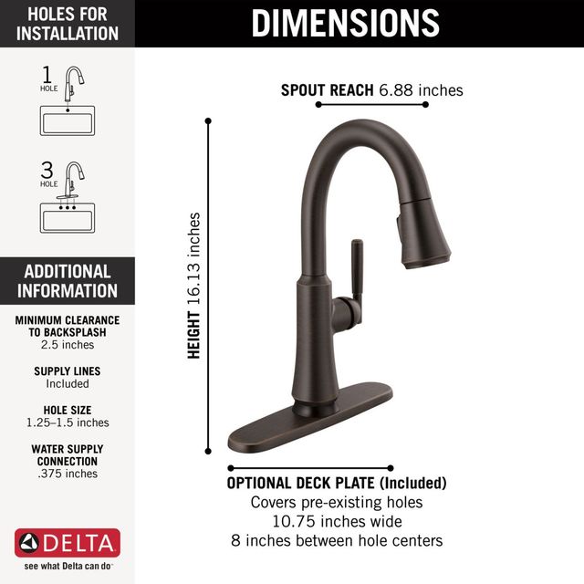 Delta Coranto® Venetian Bronze Single Handle Bar/Prep Faucet with Touch2O® Technology-2