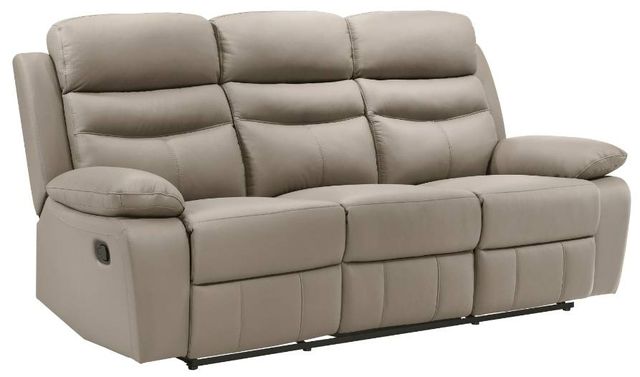 Homelegance® Hancock Latte Leather Double Manual Reclining Sofa-0