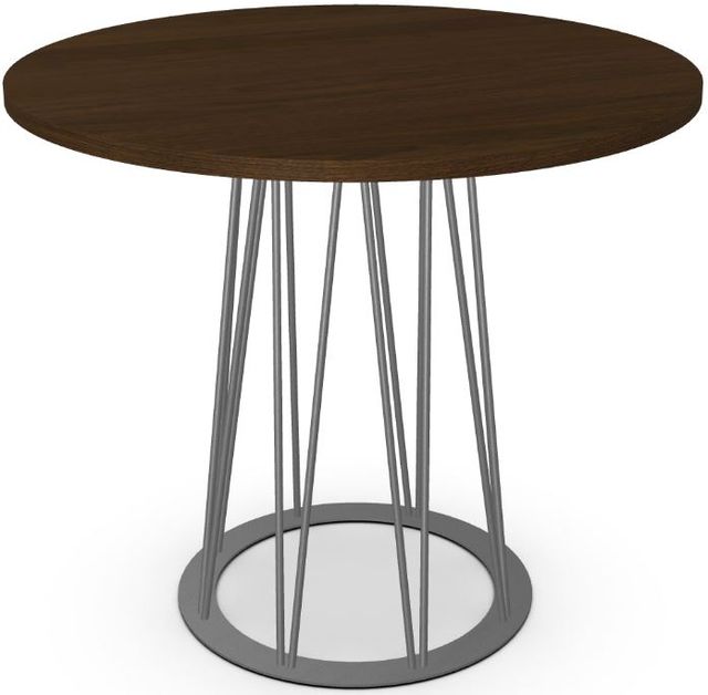 Amisco Customizable Calypso Walnut Veneer Counter Height Table with 42" Tabletop -3