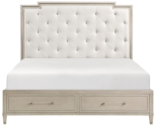 Homelegance® Genoa Ivory/Light Oak California King Storage Platform Bed-2