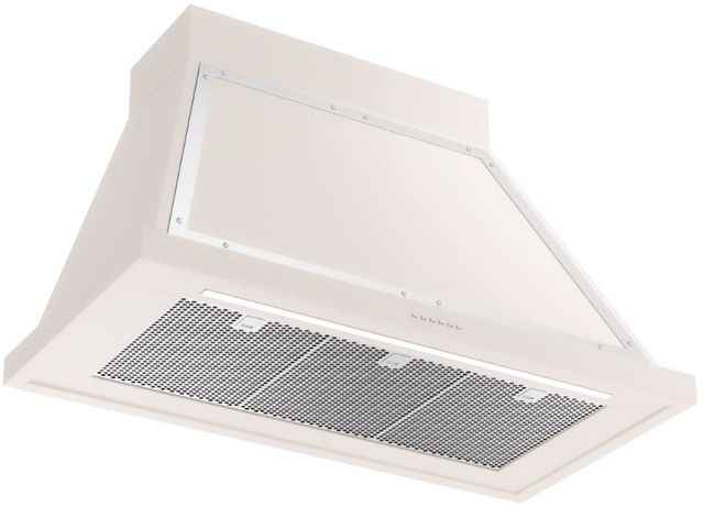 Ilve® Nostalgie II Noblesse 40" Antique White Wall Mounted Range Hood with Chrome Trim-1