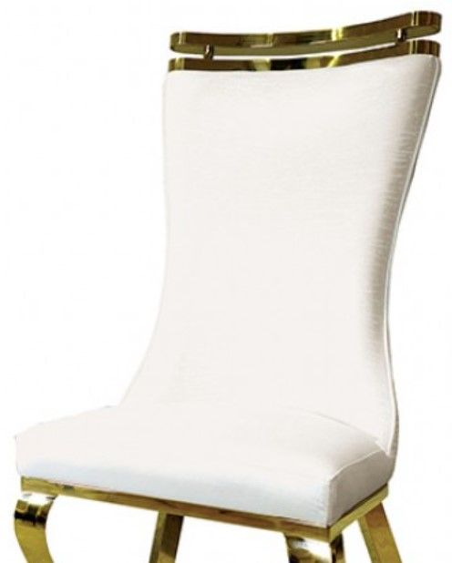 Furniture of America® Palazzo 2-Piece Gold/White Side Chair Set-1