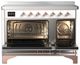 Ilve® Majestic III 48" White Pro Style Induction Range with Solid Door and Copper Trim-1