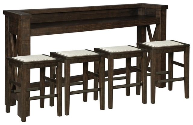 Signature Design by Ashley® Hallishaw 5-Piece Dark Brown Counter Height Dining Set-0