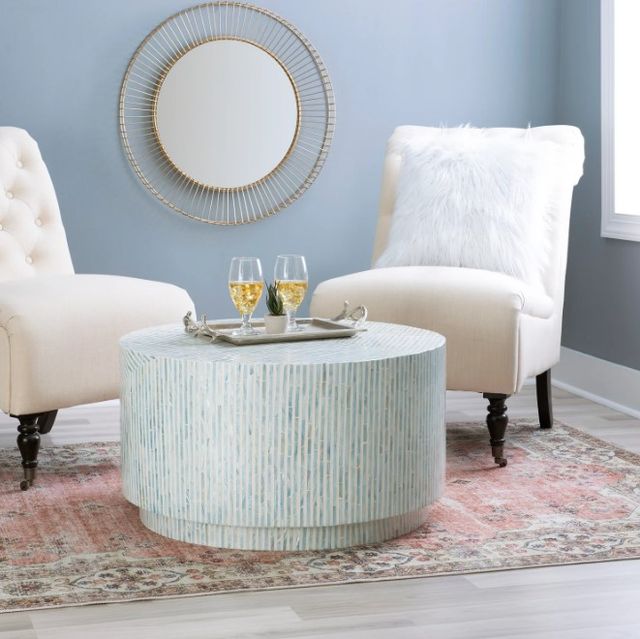 Linon Capiz Blue/Gray Coffee Table-1