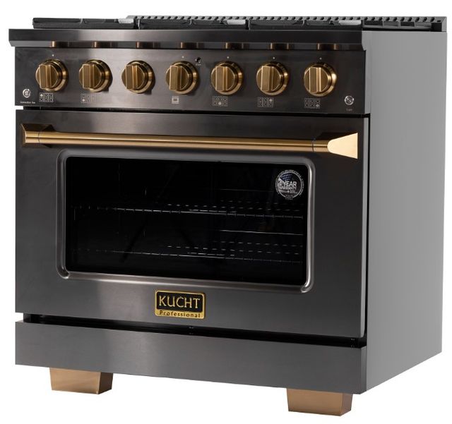 Kucht Professional KEG Series 36" Titanium Stainless Steel Pro Style Natural Gas Range-3