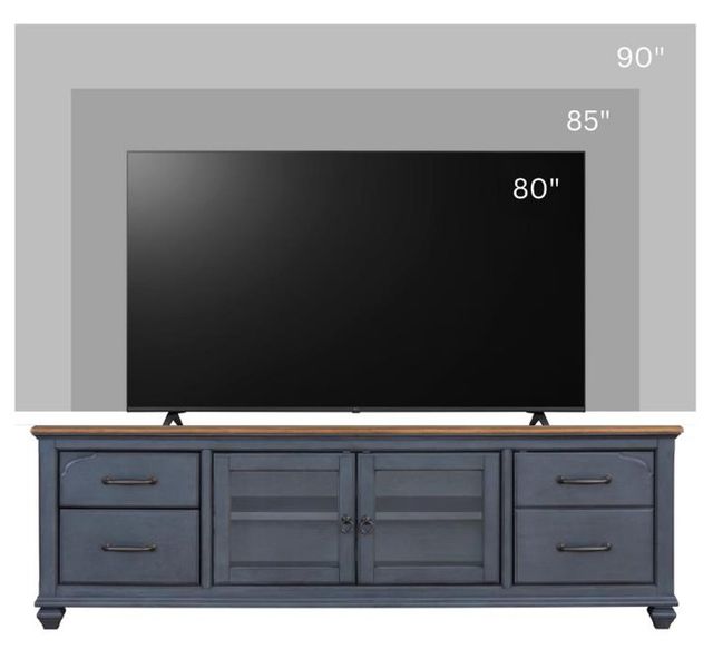 Legends Home Americana Corduroy Blue/Whiskey 84" TV Console-3