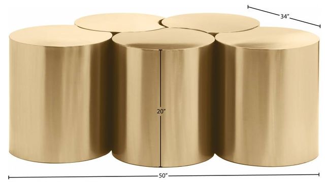 Meridian Furniture Dimple 5-Piece Gold 20" Modular Nesting Coffee Table Set-2
