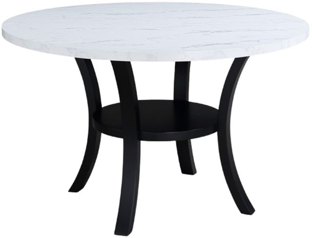 Crown Mark Isla White Dining Table with Black Base-0