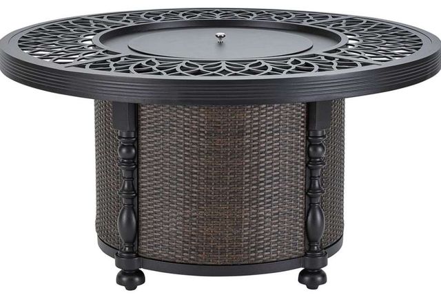 Lane Venture® Hemingway Islands Black Truffle 48" Round Gas Fire Pit-0