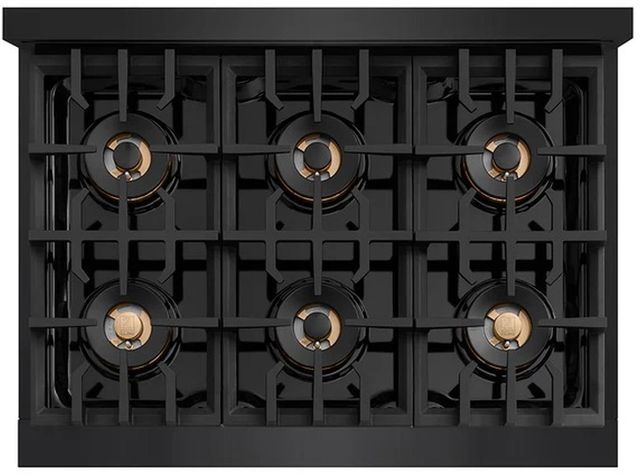 ZLINE Autograph Edition 36" 5.2 cu. ft. Gas Range with 6 Burner DuoPro™ Cooktop and Convection Gas Oven in Black Stainless Steel and Champagne Bronze Accents -3