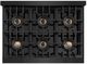 ZLINE Autograph Edition 36" 5.2 cu. ft. Gas Range with 6 Burner DuoPro™ Cooktop and Convection Gas Oven in Black Stainless Steel and Champagne Bronze Accents -3